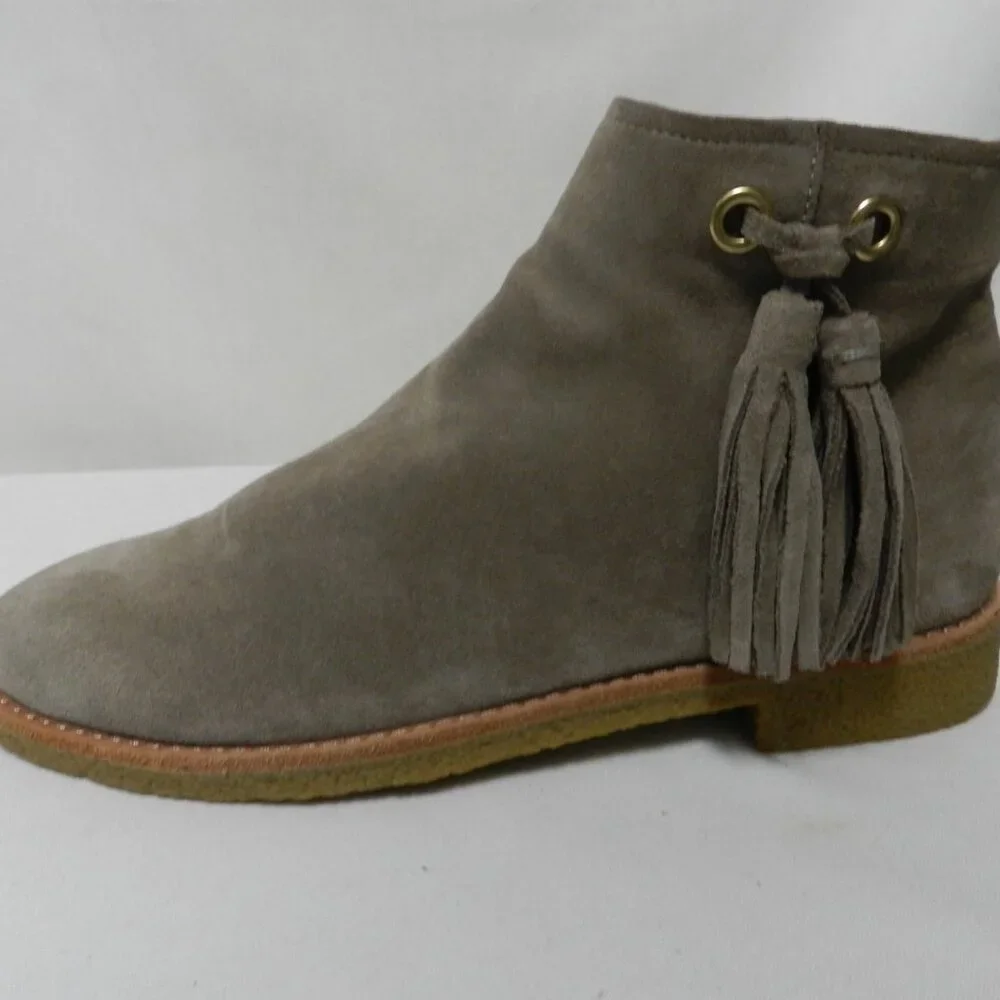 Kate Spade Bellamy Suede ankle boots booties w/tassel zip up Taupe NEW Size Sz 7